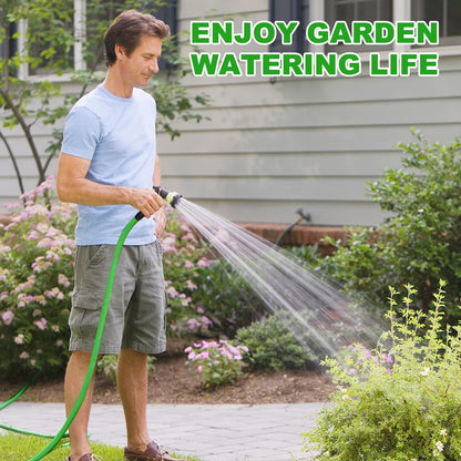 YOTOO Heavy Duty Hybrid Garden Water Hose 5/8-Inch by 100-Feet 150 PSI Kink Resistant, Flexible with Swivel Grip Handle and 3/4" GHT Solid Brass Fittings, Green+Blue
