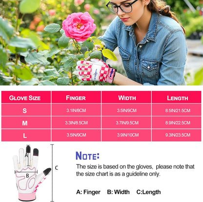Leather-Gardening-Gloves for Women,Thorn-Proof Work-Gloves for Weeding,Digging,Planting,Pruning Yard garden Gloves