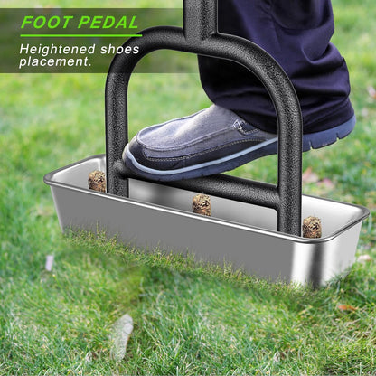 Dolibest Lawn Coring Aerator, Manual Grass Aerating Tool with Stainless Steel Soil Core Storage Tray, 3 Stainless Steel Corer Plug Aerator Tool, Garden Tool & Clean Hand Tool, Improve Lawn Health