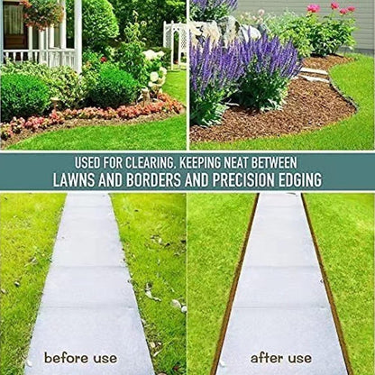 Manual Lawn Edger, Half Moon Saw Tooth Edger, Wide Pedal Garden Trimming Edging Tool for Sidewalk and Grass Maintenance