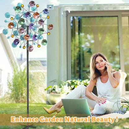 FaloStwer 78.7 Inch Tall Metal Wind Spinner for Outdoor, Large Kinetic Wind Sculpture with Unique Blade Design, Easy Install Garden Windmill for Patio Yard Lawn Decoration(Large Size A)