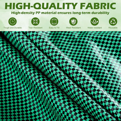 63 Gallons Lawn and Leaf Bags,Reusable Yard Waste Bags with Gardening Gloves,Heavy Duty Garden Bags with 4 Handles for Lawn Care, Camping & Recycling(3 Pack）