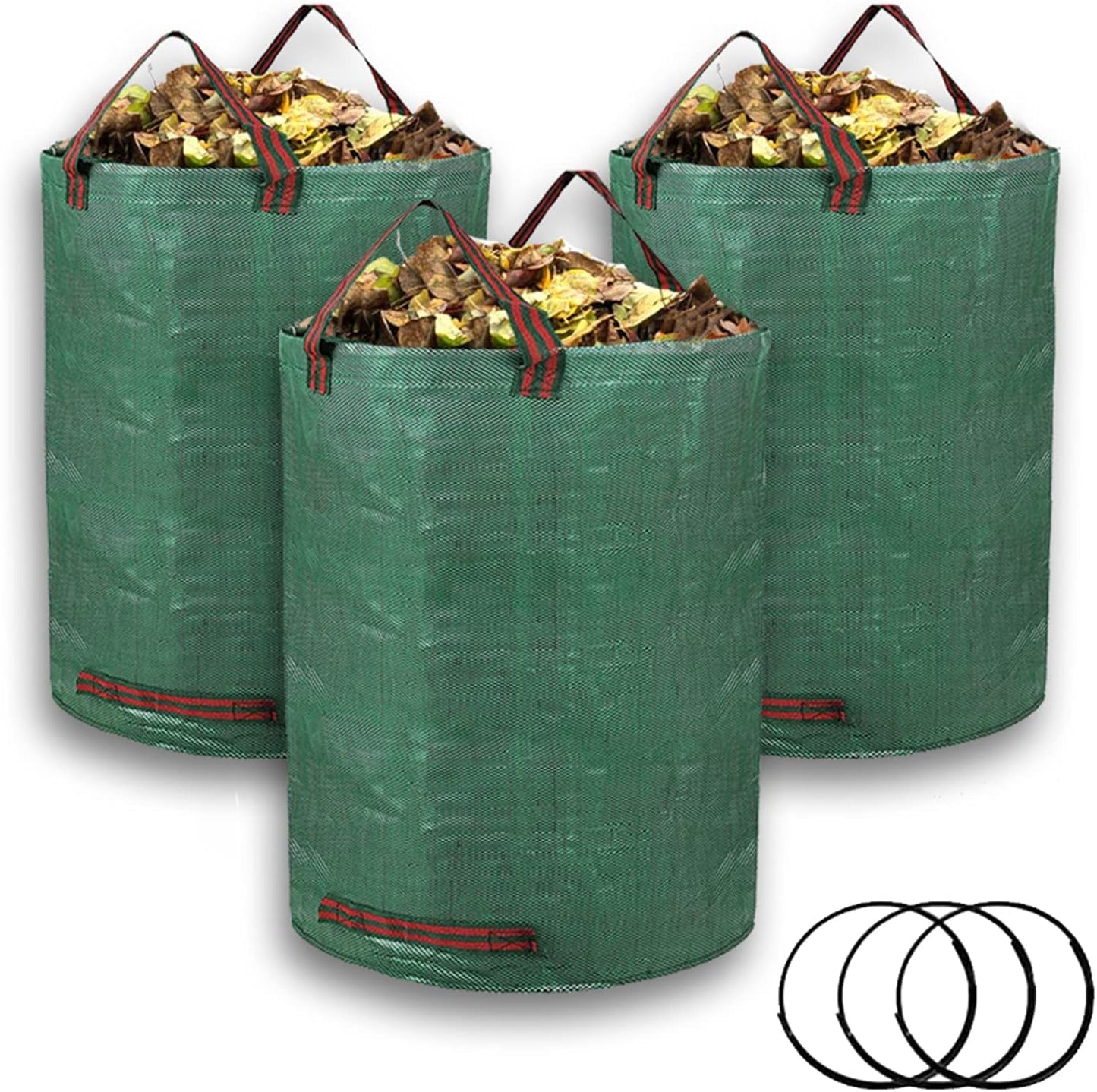 3-Pack 72 Gallon Yard Lawn Reusable Leaf Bags - Heavy Duty Waste Bags Perfect for Leafs/Leaves, Yard Debris Storage and Garden Accessories