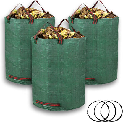3-Pack 72 Gallon Yard Lawn Reusable Leaf Bags - Heavy Duty Waste Bags Perfect for Leafs/Leaves, Yard Debris Storage and Garden Accessories