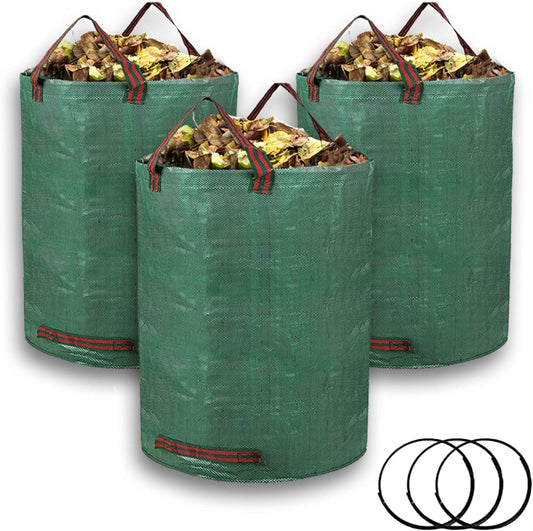3-Pack 72 Gallon Yard Lawn Reusable Leaf Bags - Heavy Duty Waste Bags Perfect for Leafs/Leaves, Yard Debris Storage and Garden Accessories