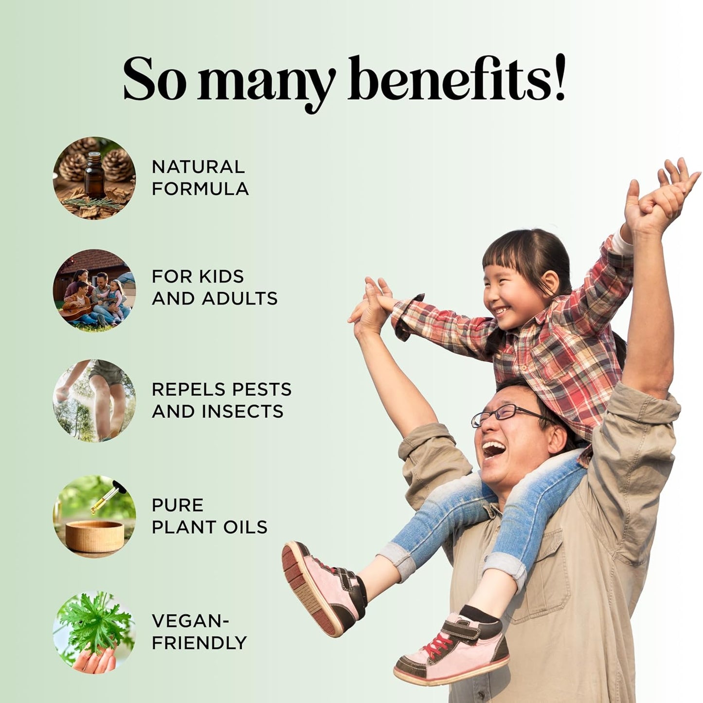 Natural Bug Repellent Spray for Body - DEET Free Bug Spray for Kids & Adults for Ticks Mosquitoes & Insects - Made with Citronella Rosemary & Lemongrass - Light Scent Vegan & Cruelty Free (4 Fl Oz)