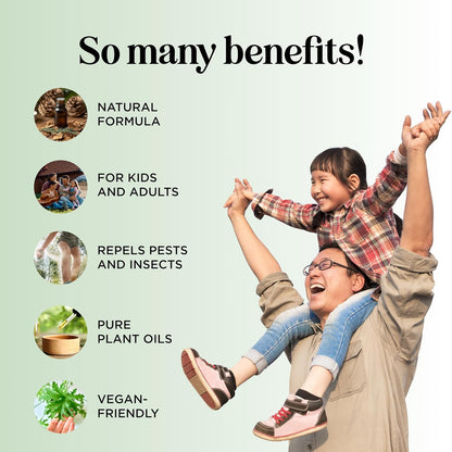 Bug Repellent Lotion for Adults & Kids - DEET Free Insect Repellent Lotion for Ticks & Mosquitoes - Made with Citronella & Lemongrass - Dermatologist Tested - Light Scent Vegan & Cruelty Free (8oz)