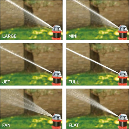 Eden 96122 Metal Adjustable 6-Pattern Mobile Rotary Gear Drive Garden Sprinkler & 94124 Multi Pattern Turbo Gear Drive Sprinkler Plus Misting System