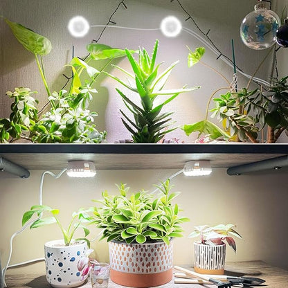 Grow Lights for Indoor Plants Full Spectrum, 2 Pack LED Puck Grow Lights, 4/8/12H Cycle, 4 Dimmable Brightness, 150 Watt Equivalent Growing Lamp for Indoor Growing and Seed Starting