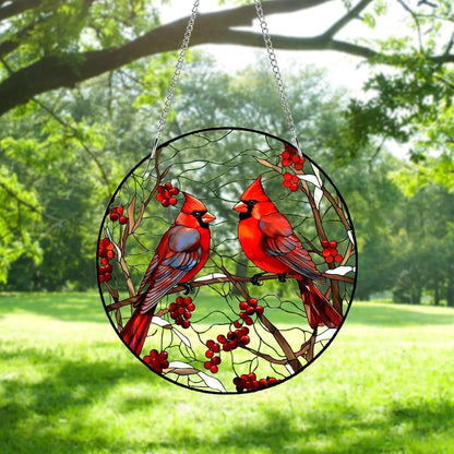 8" Cardinal Window Decorations– Acrylic Hanging Ornament for Door & Window, Decorative Accent for Yard & Courtyard, Holiday & Everyday Gift