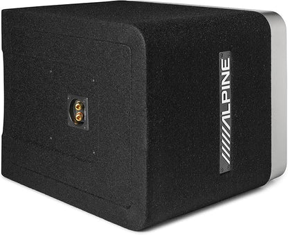 Alpine R2-SB10V-BNDL 10" Type-R Halo Loaded Enclosure with S-A60M 600 Watt Mono Amplifier and RUX-KNOB.2 Bass Knob