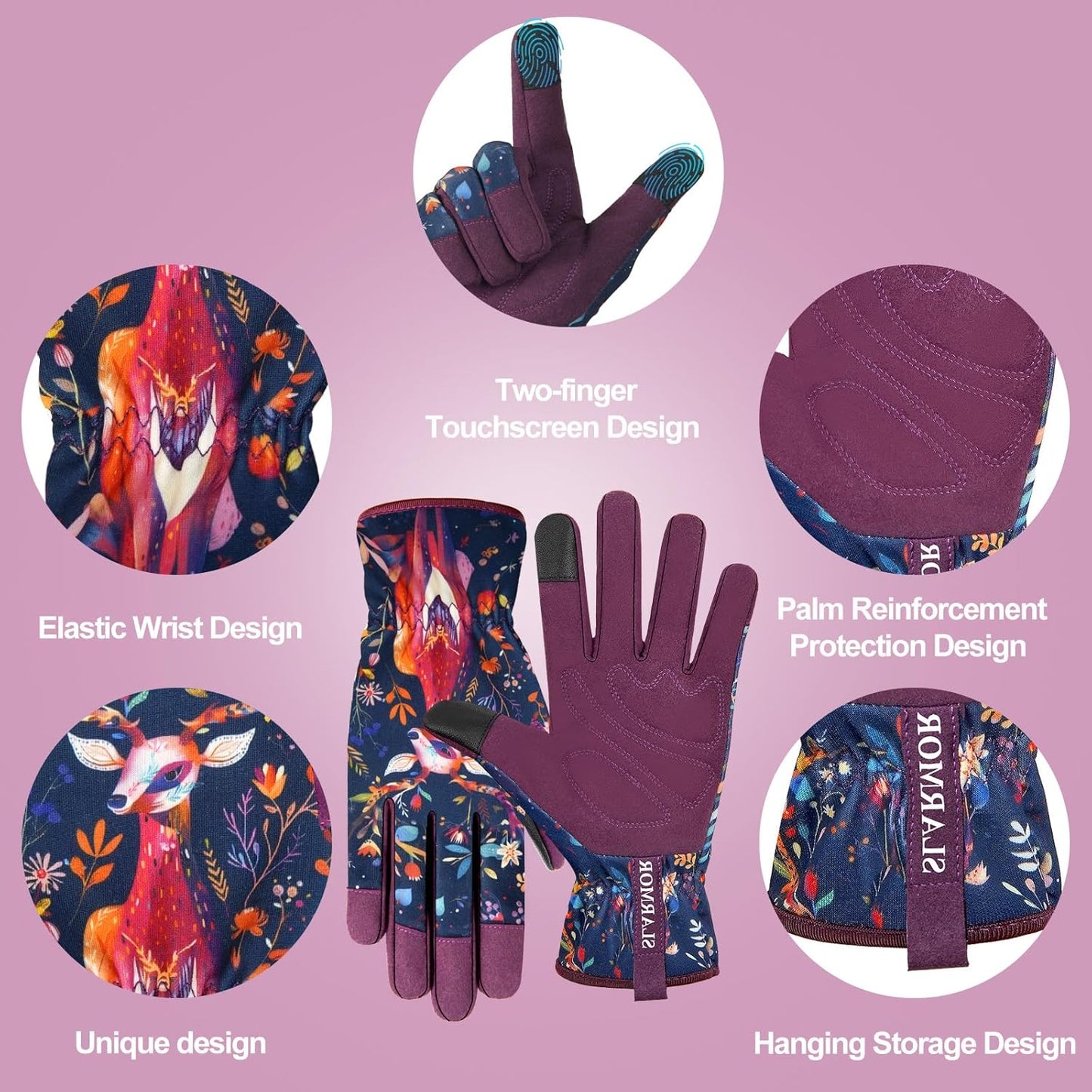 Leather-Gardening-Gloves for Women,Thorn-Proof Work-Gloves for Weeding,Digging,Planting,Pruning Yard garden Gloves