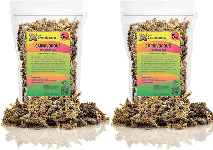 Gardenera Sphagnum Moss Potting Mix for Carnivorous Plants, Moss and Perlite Blend for Potting Venus Fly Traps, Sarracenia, Pitcher Plants - Sphagnum Moss & Perlite - Made in USA - 10 Quart