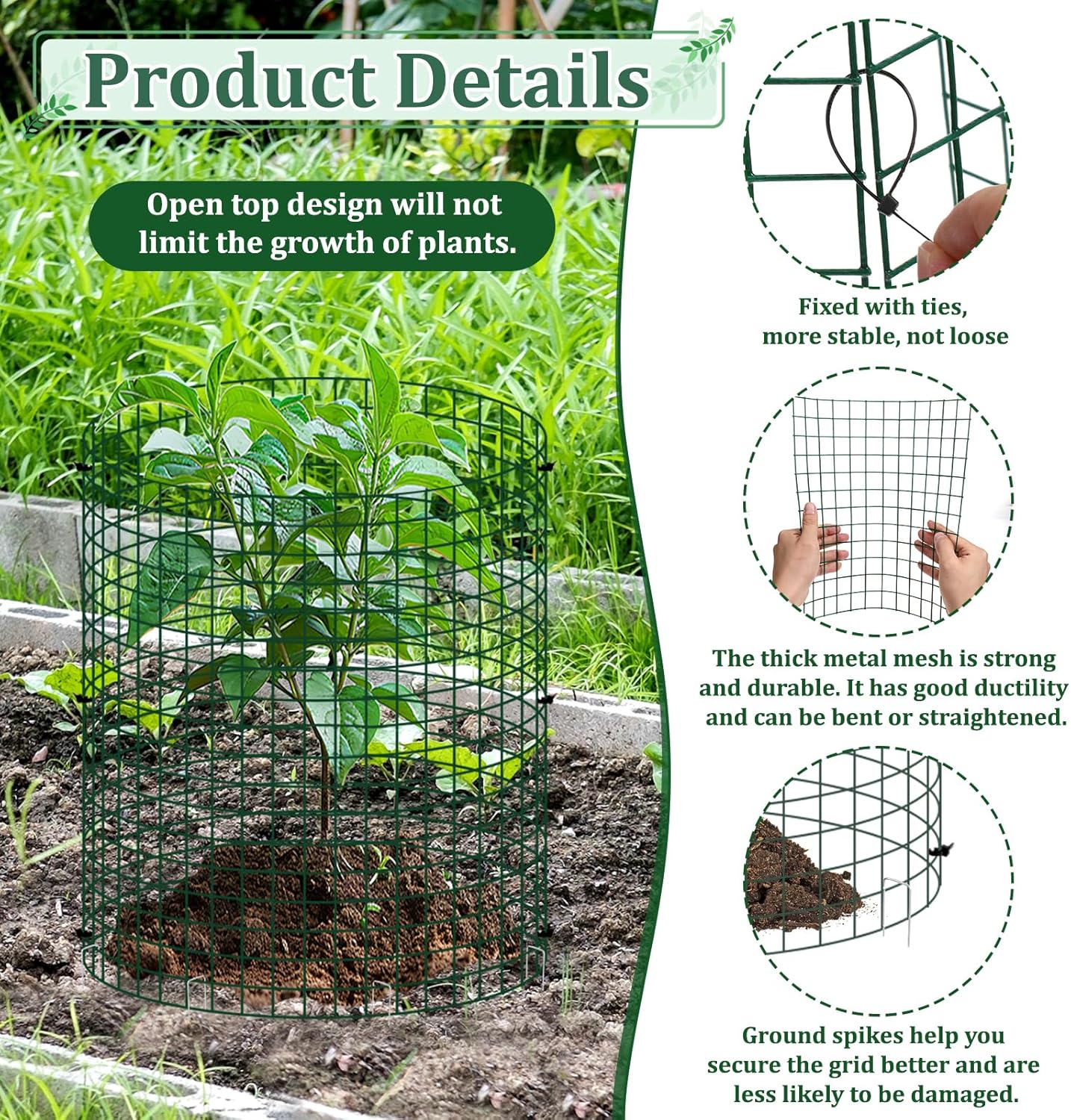 12 PCS Plant Protectors Covers from Animals, Metal Mesh Wire Plant Fence Protector Cage Garden Fence Animal Barrier Small Garden Fences Protection Chicken Wire Cloches from Animals for Outdoor Plants