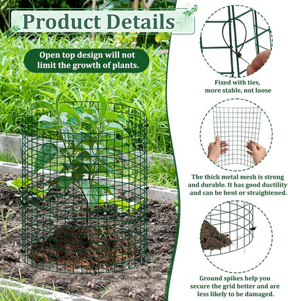 12 PCS Plant Protectors Covers from Animals, Metal Mesh Wire Plant Fence Protector Cage Garden Fence Animal Barrier Small Garden Fences Protection Chicken Wire Cloches from Animals for Outdoor Plants