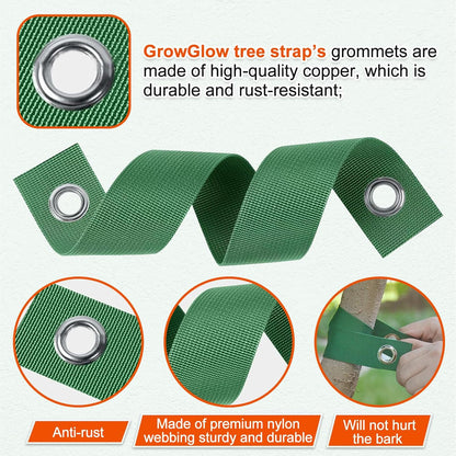 3 Pack 18" Tree Stake Kit, Heavy Duty Spiral Stakes and Supports for Leaning and Young Trees Straightening, Protect Trees from Bad Weather (Orange)