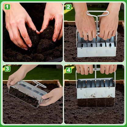 Soil Block Maker, Handheld Mini 4 Soil Block Maker, A Must-Have Nutrient Soil Blocker for Garden Enthusiasts and A Premium Gardening Essential for Seed Starting