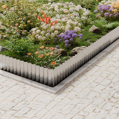 SnugNiture Corrugated Metal Garden Edging,10" x 20' Sturdy Lawn Edging Border,Landscape Edging Border for Lawn, Flower Bed,Garden and Yard
