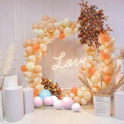 HPC Decor Set of 2 Wedding Arch Backdrop Stand, 8FT, 6.7FT Gold Metal Arch Backdrop Stand for Wedding Ceremony Bridal Baby Shower Birthday Party Garden Floral Balloon Decoration Arch Frame Decor