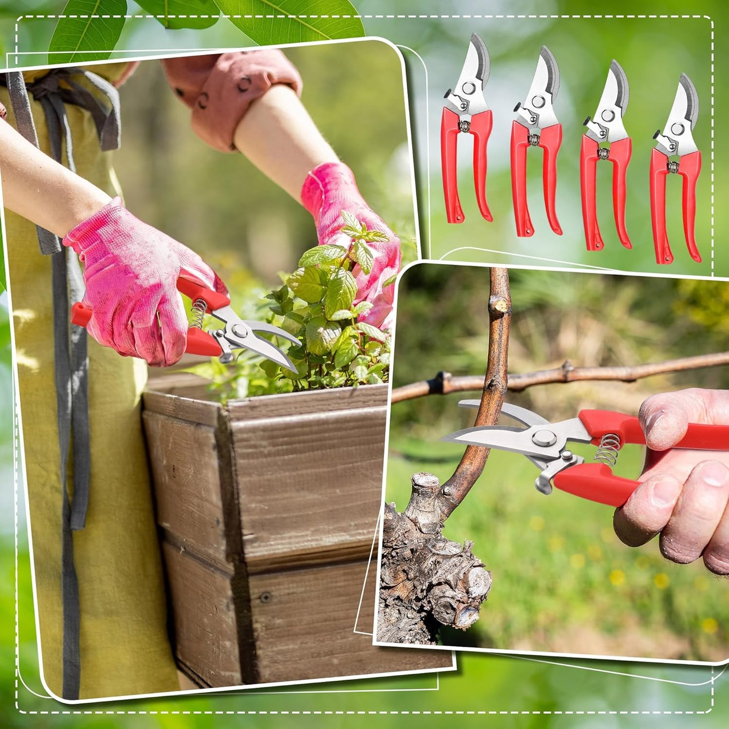 Chumia 30 Garden Flower Shears Pruning Scissors Heavy Duty Plant Scissors Trimming Garden Clippers Hand Tree Pruner for Yard Gardening Plants Hedge Flower Tree Cutting Secateurs (Orange)