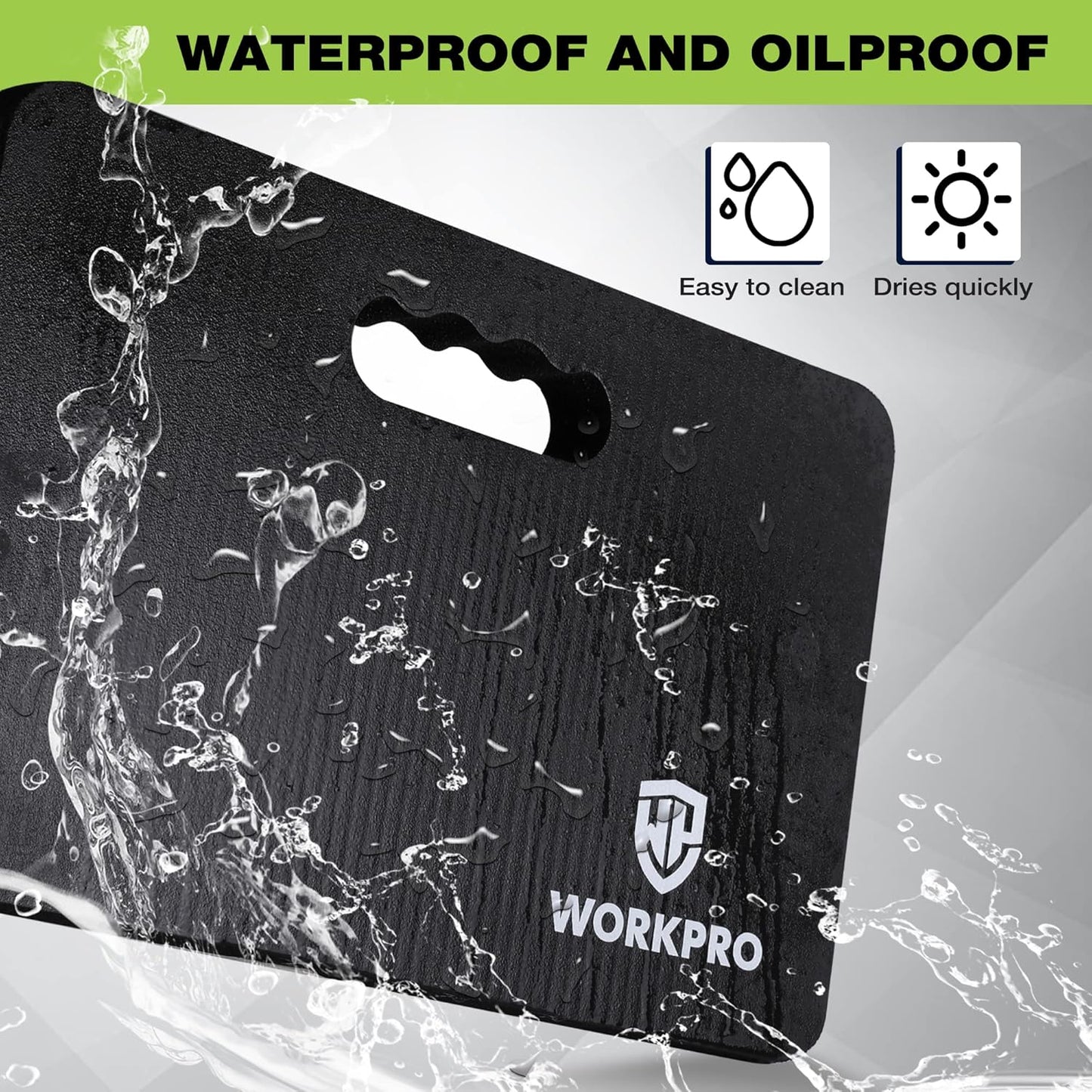 WORKPRO Extra Thick Kneeling Pad, 2-Pack, Soft Foam Cushioning for Knee, Large Foam Kneeler Mat for Gardening, Bathing Baby, Workout Supplies, 17.5 x 11 x 1.5 in, Black