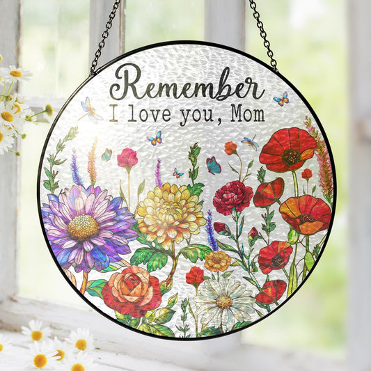 FLAGWIX Christmas Birthday Gifts for Mom from Daughter Son - Stained Glass Window Hanging with Base