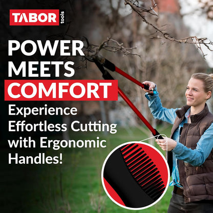TABOR TOOLS GL16A Bypass Lopper, Chops Branches with Ease, Classic 28 Inch Tree Trimmer, Branch Cutter with 1 1/4 Inch Clean Cut Capacity.