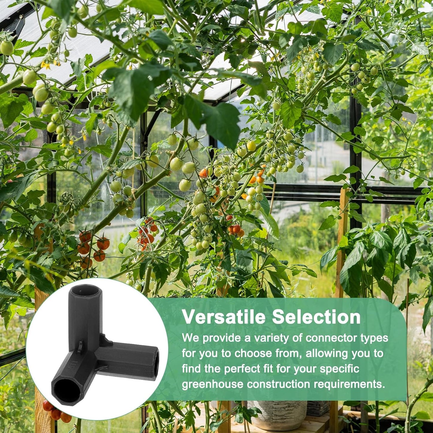 12 Pcs 11mm Greenhouse Frame Building Connectors, 3 Way Right Angle Pipe Fitting for Grape Trellis/Sunscreen Shed/Gardening Plant Stakes, Greenhouse Accessories [Black]