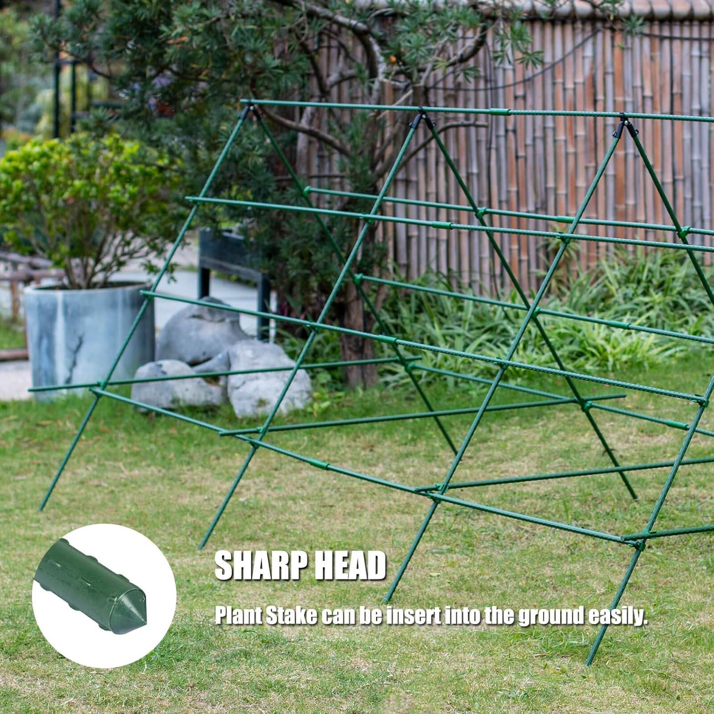 Orgrimmar 26 PCS 48" Garden Stakes Plastic Coated Climbing Plant Support Stakes Climbing Frame for Tomato Cucumber Eggplant Vine Vegetable (48 Inch)