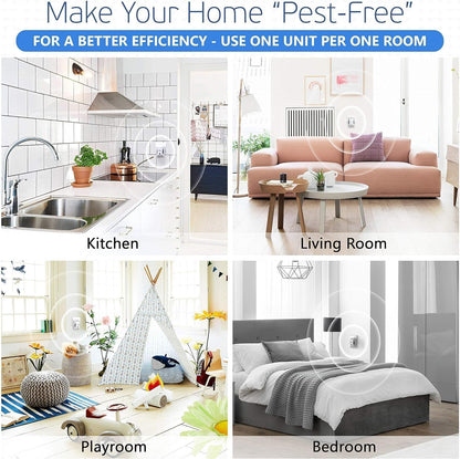 Ultrasonic Pest Control Repeller (2-Pack) Plug in Flea Rat Roach Mosquito Cockroaches Rodent Spider Scorpion Fruit Fly Insect Indoor Plug Repellent