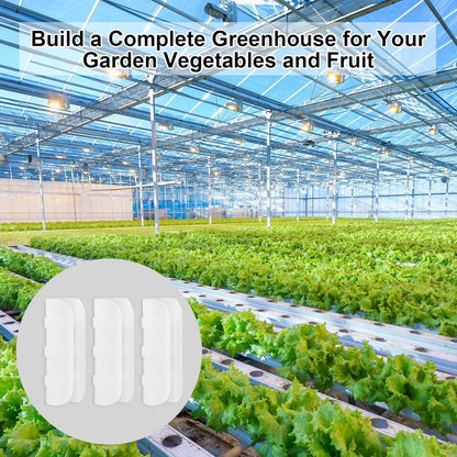 80PCS 1 inch Greenhouse Clips White Greenhouse Clamps Black Plastic Clamps Garden Buildings Tube Clips for PVC Pipe Greenhouse Films, Sunshade Nets, Shelters, Farming, Gardening
