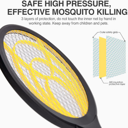 mafiti Fly Swatter Electric, Battery Powered Fly Killer Mosquito Zapper Bug Zapper Racket for Indoor Outdoor, Black