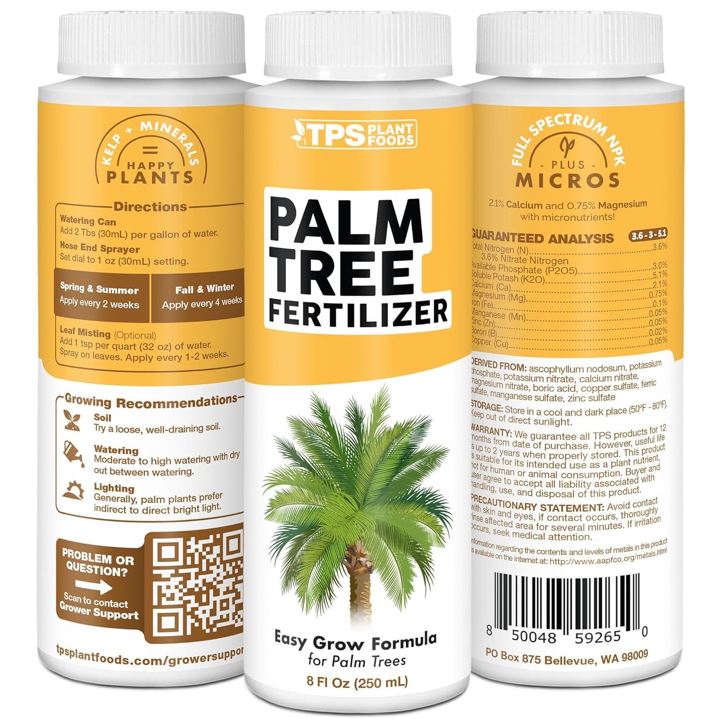 Palm Tree Fertilizer for All Palms and Ferns, Liquid Plant Food, 32 oz (1 Quart)
