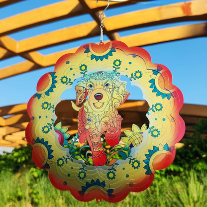 DJUAN Dog Stainless Steel Wind Spinners- Dog Memorial Gifts for Women Mom Grandma Wife, Pet Memorial Wind Spinner for Outdoor Garden Decor,12 inch Hanging Wind Spinner for Dog Lovers Gifts