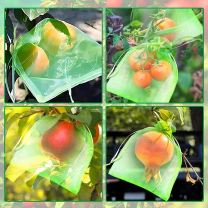 60 Pcs Fruit Protection Bags 7''x9'' Fruit Net Bags with Drawstring Bag for Fruit, Vegetable Net Cover Mesh Bag for Protecting Fruits(Fruit Green,7 x 9 Inch)