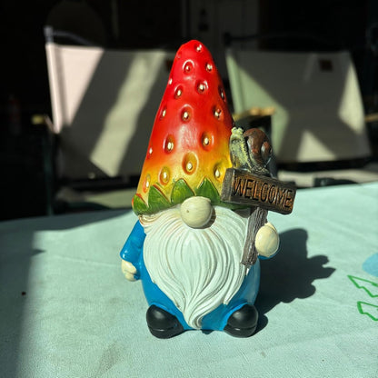 Strawberry Gnome Garden Decor Statue Cute Outdoor Statue Ideal Gnome Decoration Gift for Gardens, Patios, and Lawns
