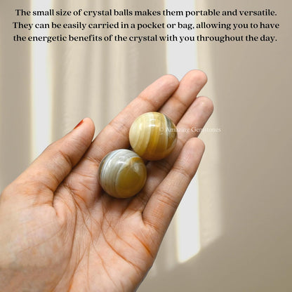 Amazing Gemstone Lace Agate Crystal Ball - 1" Inches Crystal Sphere Meditation Balls for Witchcraft and Decorative Balls - Crystals and Healing Stones Beginners Gift (Pack of 1)