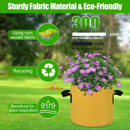6-Pack Fabric Grow Bags 3 Gallon – Colorful 300G Thickened Nonwoven Planter Pots with Sturdy Handles, Breathable Garden Bags for Vegetables, Potato, Flowers