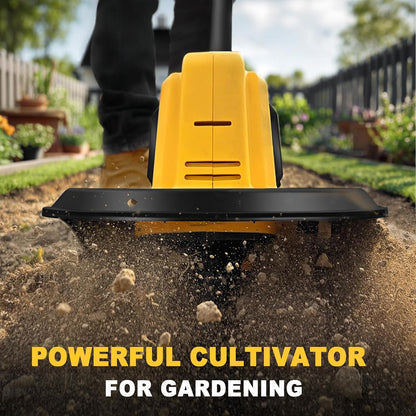 Cordless Garden Tiller Cultivator Compatible with Dewalt 20V MAX Battery, 270 RPM Electric Rototiller, 48 Steel Tines, 8.7" Tilling Width, 6.3" Depth, Rotary Tiller for Lawn/Gardening/Soil(Tool Only)