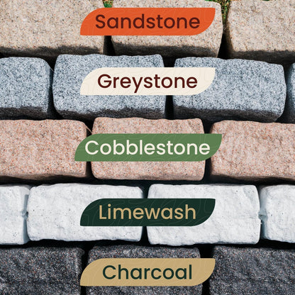 Beuta Landscape Edging | Garden Edging Border | Faux Stone Blocks for Lawn Edging, Flower Beds & Yard Edging – 4 Pack | Each Section Has 6 Blocks 48" L x 4" W x 6.5" H | 8 Spikes | Greystone