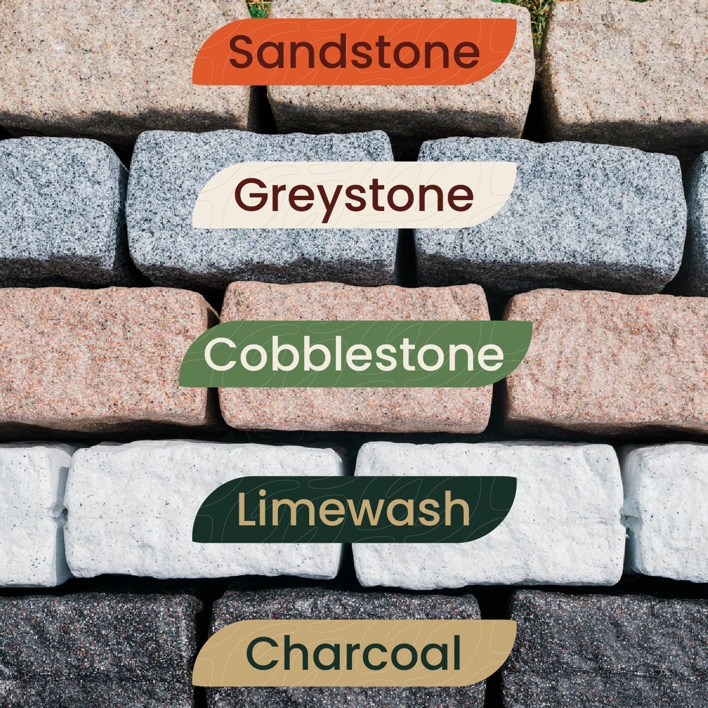 Beuta Landscape Edging | Garden Edging Border | Faux Stone Blocks for Lawn Edging, Flower Beds & Yard Edging – 4 Pack | Each Section Has 6 Blocks 48" L x 4" W x 6.5" H | 8 Spikes | Sandstone