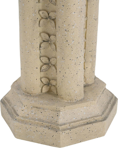 Decorative Roman Column Pedestal Column Plant Stand, Vintage European Style Classical Garden Pillar, Indoor Outdoor Decor, Pedestal Columns Plants Standing for Entryway Garden Yard Home (Sand/23.25"H)