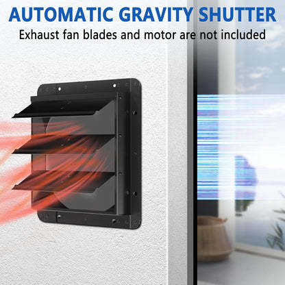 12 Inch Aluminum Automatic Shutter Louver Vent (No Fan Blades and Motor) for Home Attics, Workshops, Barn, Greenhouse