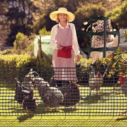 Plastic Garden Fencing Roll Safety Construction Barrier Outdoor Snow Mesh Fence Garden Netting, 1.2 Inch Mesh, Coated Iron Wire Support Stakes, Cable Ties for Garden (Black, 2 x 50 Feet)