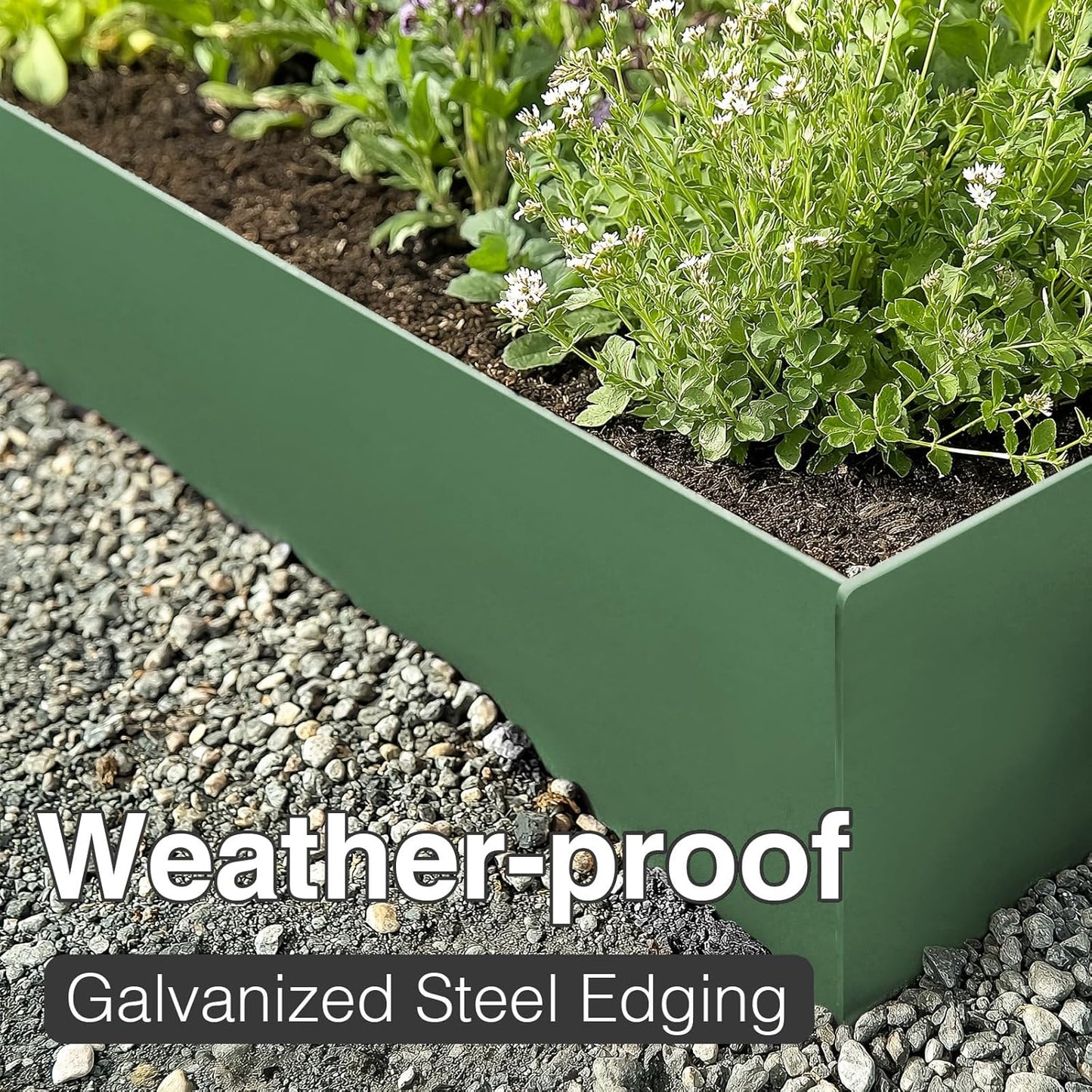 10-Pack Galvanized Steel Landscape Lawn Edging - 6.5 inch Height Green Powder Coated Bendable Metal Strips - Hammer-in Edge Border - Yard Pathway Divider 40 inch Each(33Ft Total), #LYLB65GN-US