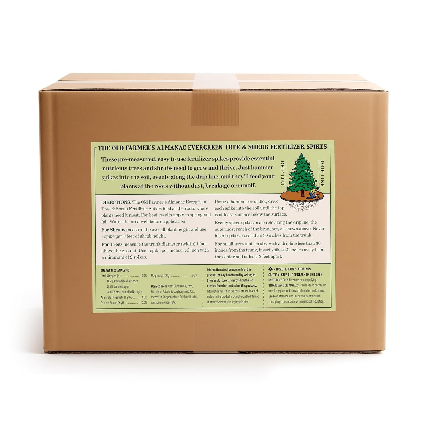 The Old Farmer's Almanac Evergreen Tree & Shrub Fertilizer Spikes, 10-4-10 (72 Spikes - 18.0 Lbs)