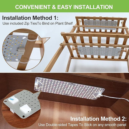 5Pack 2025 Ultra-Thin Panel Grow Lights for Seed Starting, Vegetables, Greenhouse & Under Cabinet & Shelf Plants with Timer 4/8/12H, Free Connect Full Spectrum Indoor LED Plant Growing Lamps