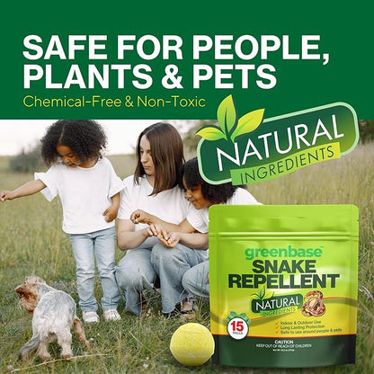 15 Pack Snake Repellent Balls for Yard – Natural Snake Away Repellent, Pet & Plant Safe, Indoor Outdoor Snake Deterrent for Lawn, Garden, Camping, Sheds, RVs, Basements – Long Lasting Protection
