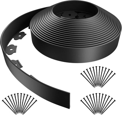 AGTEK Garden Edging 40FT Landscape Edging Kit 2 Inch Height Plastic Garden Border No Dig Lawn Border for Yard Flower Bed with 36 Stakes