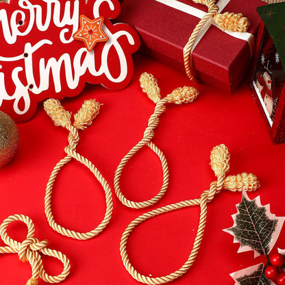 Shappy 24 Pieces Christmas Garland Banister Ties Christmas Decorative Reusable and Flexible Twist Ties for Garland, Banister Home Decoration (Gold-Brown)